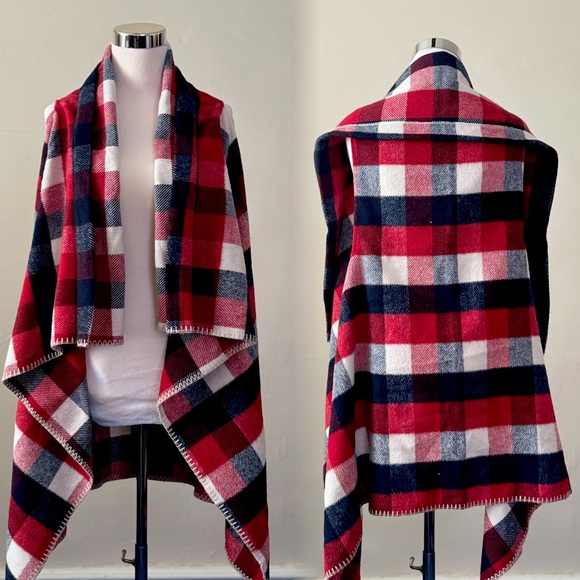 Multi Color Draped Front Vest - Picture 2 of 4